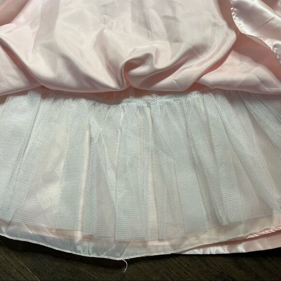 CINDERELLA SWEET & Sparkly Satin Metallic Mesh Overlay Crinoline Party Dress - Picture 7 of 7
